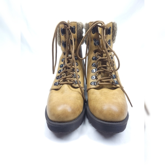 MIA MAYLINN Winter Leather Boots  KHAKI BROWN 10 - Picture 2 of 7